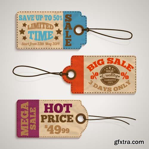 Realistic Vector Sale Tags - 25x EPS