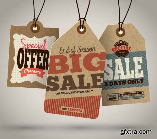 Realistic Vector Sale Tags - 25x EPS