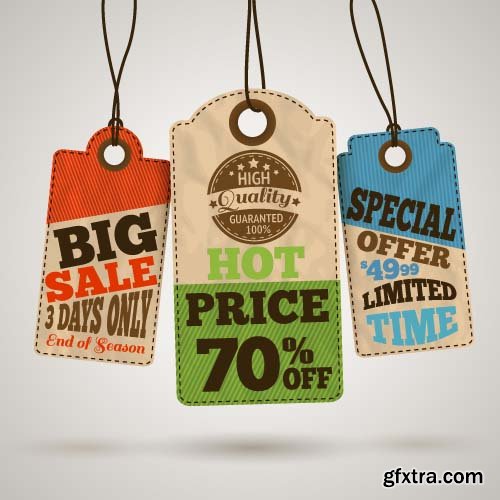 Realistic Vector Sale Tags - 25x EPS