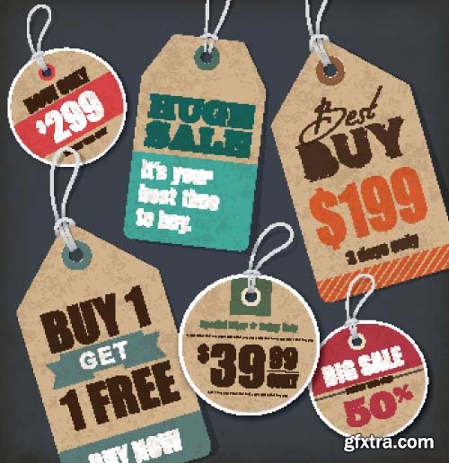 Realistic Vector Sale Tags - 25x EPS