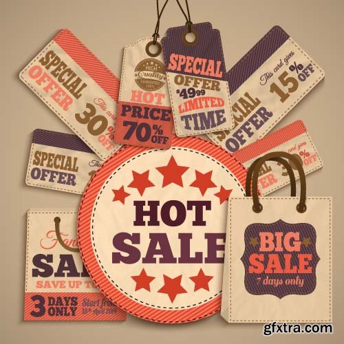 Realistic Vector Sale Tags - 25x EPS