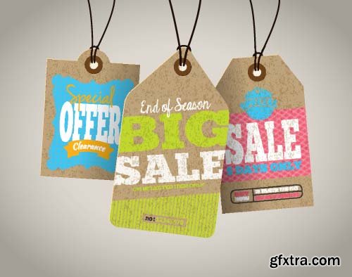 Realistic Vector Sale Tags - 25x EPS