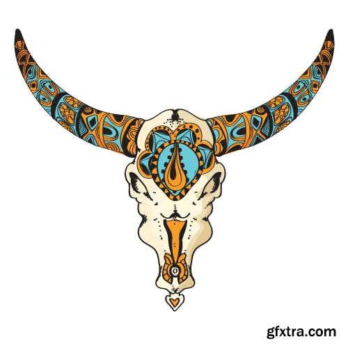 Vector Skull Indian - 25x EPS