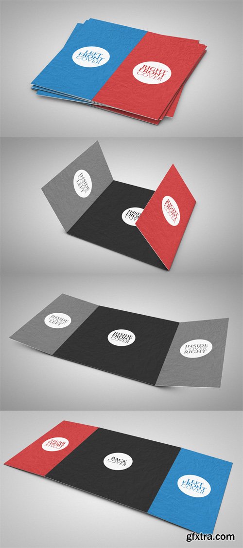 3 Fold Square Brochure Mock up