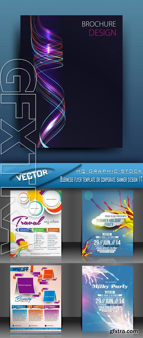 Stock Vector - Business flyer template or corporate banner design 17