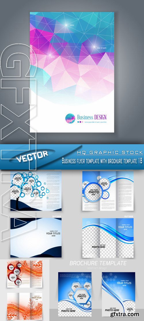 Stock Vector - Business flyer template with brochure template 18