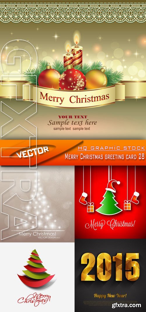 Stock Vector - Merry Christmas greeting card 28