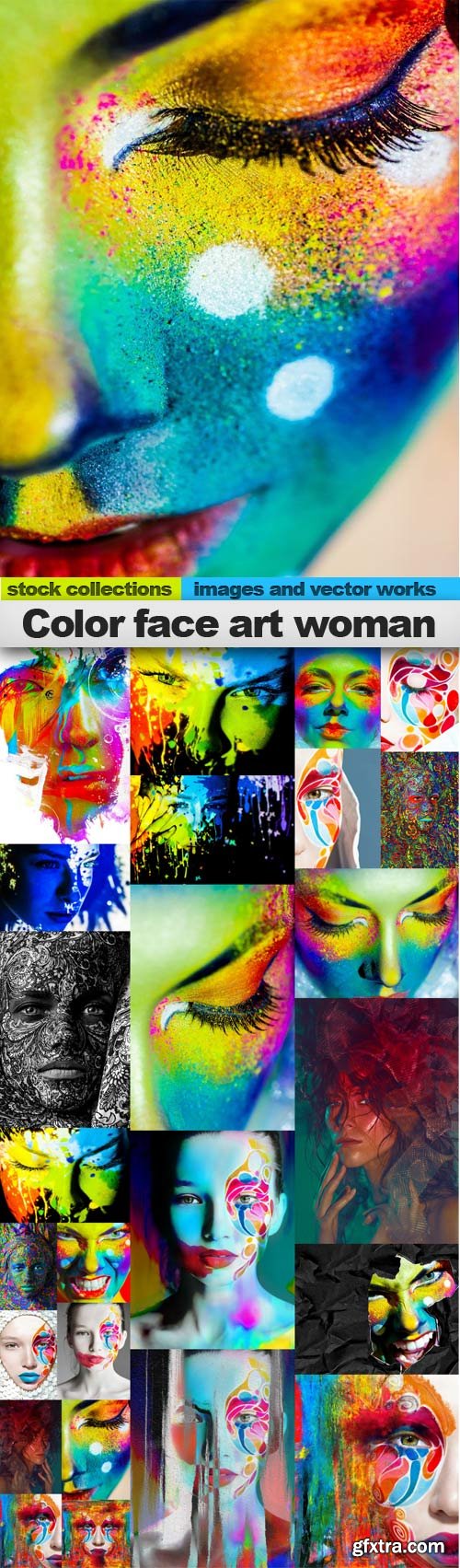 Color face art woman,25 x UHQ JPEG