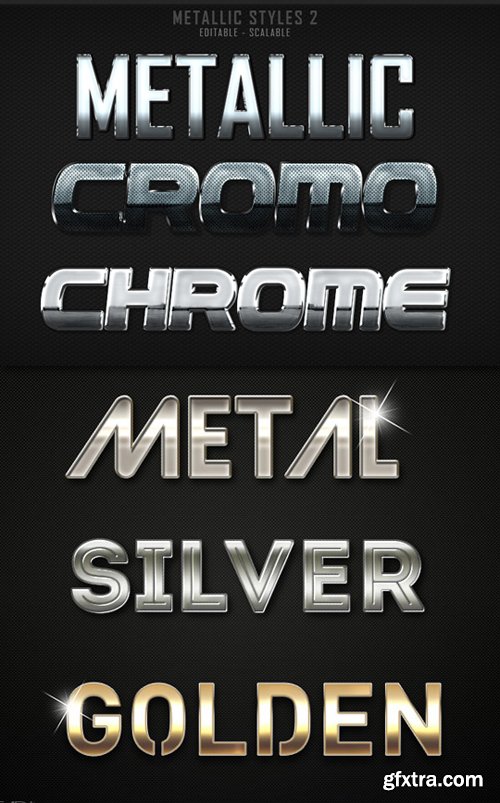 Metallic Photoshop Styles, pack 2