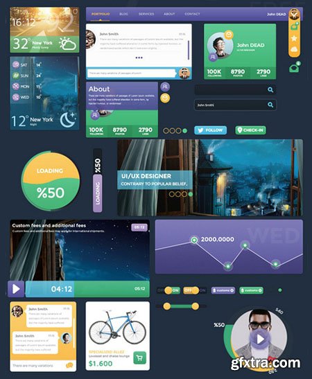 Web UI Elements Kit - Flat Metro Style