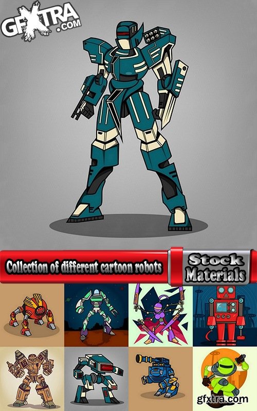 Collection of different cartoon robots 25 Eps