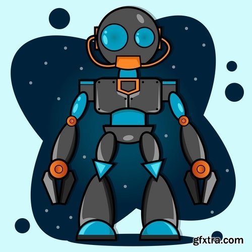 Collection of different cartoon robots 25 Eps