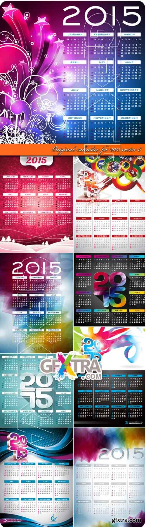 Original calendar for 2015 vector 6