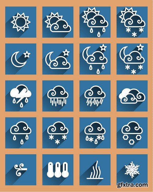 Stock Vectors - Weather 3, 25xEPS