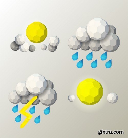 Stock Vectors - Weather 3, 25xEPS