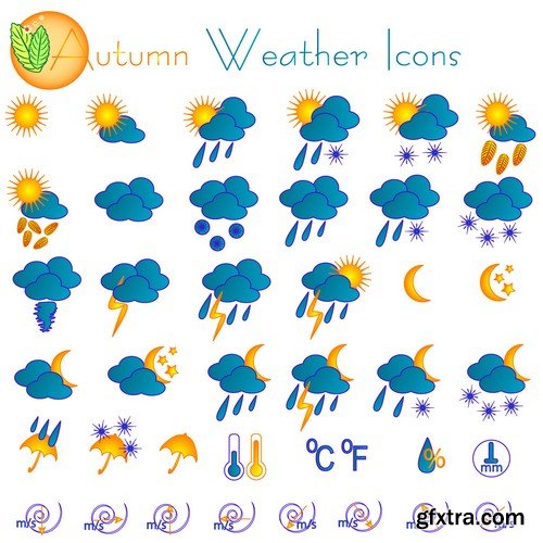 Stock Vectors - Weather 3, 25xEPS