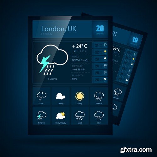 Stock Vectors - Weather 3, 25xEPS