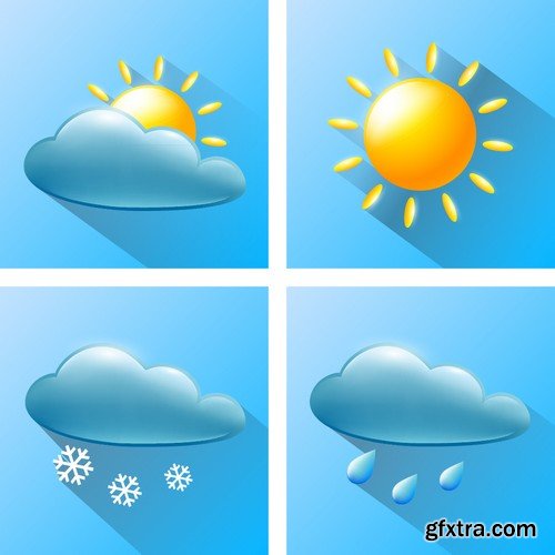 Stock Vectors - Weather 3, 25xEPS