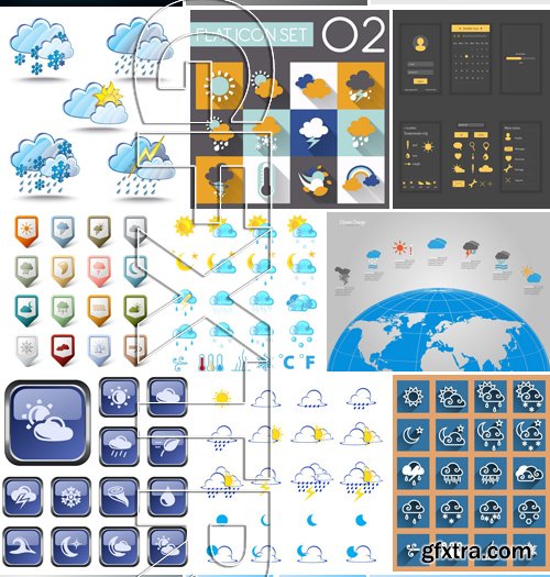 Stock Vectors - Weather 3, 25xEPS