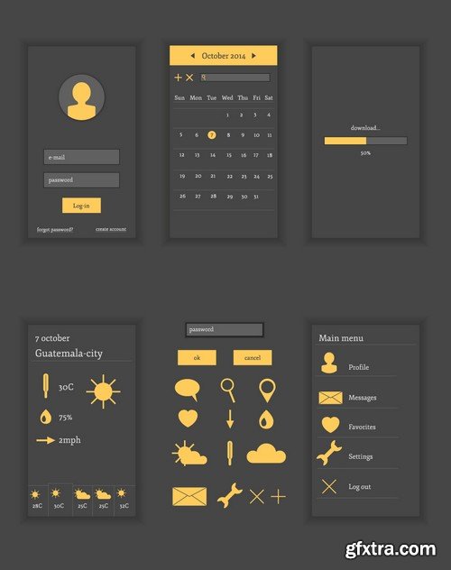 Stock Vectors - Weather 3, 25xEPS