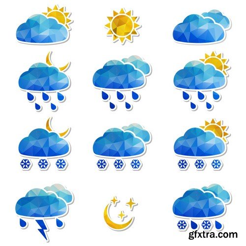 Stock Vectors - Weather 3, 25xEPS