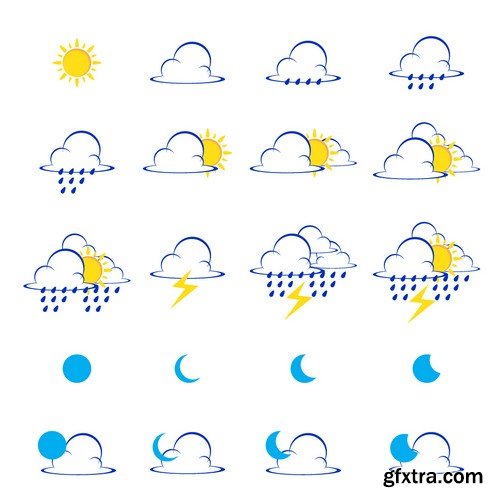 Stock Vectors - Weather 3, 25xEPS