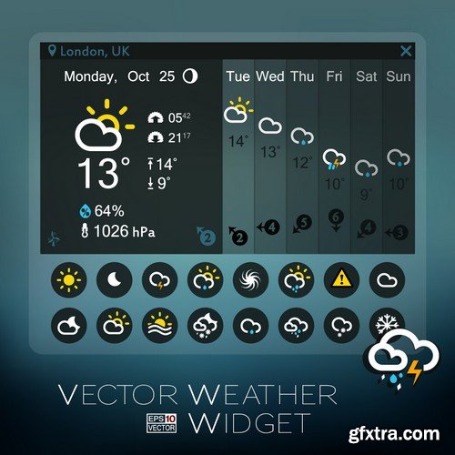 Stock Vectors - Weather 3, 25xEPS