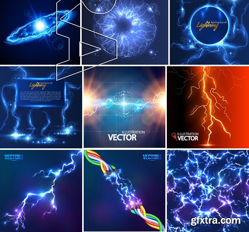 Stock Vectors - Abstract background electric glow, 25xEPS