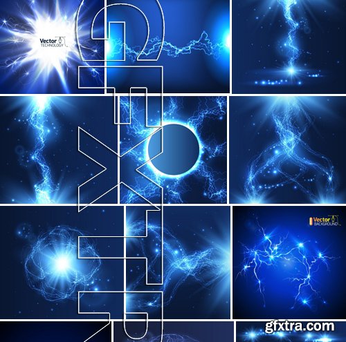 Stock Vectors - Abstract background electric glow, 25xEPS