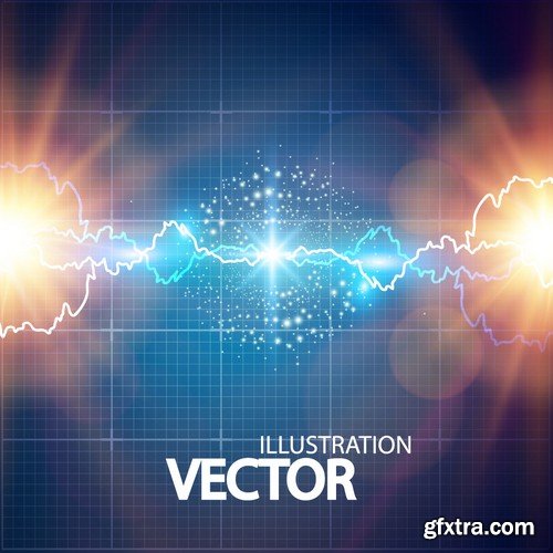 Stock Vectors - Abstract background electric glow, 25xEPS