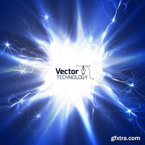 Stock Vectors - Abstract background electric glow, 25xEPS