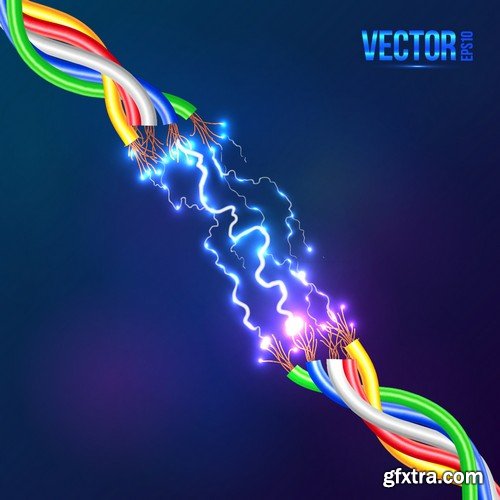 Stock Vectors - Abstract background electric glow, 25xEPS