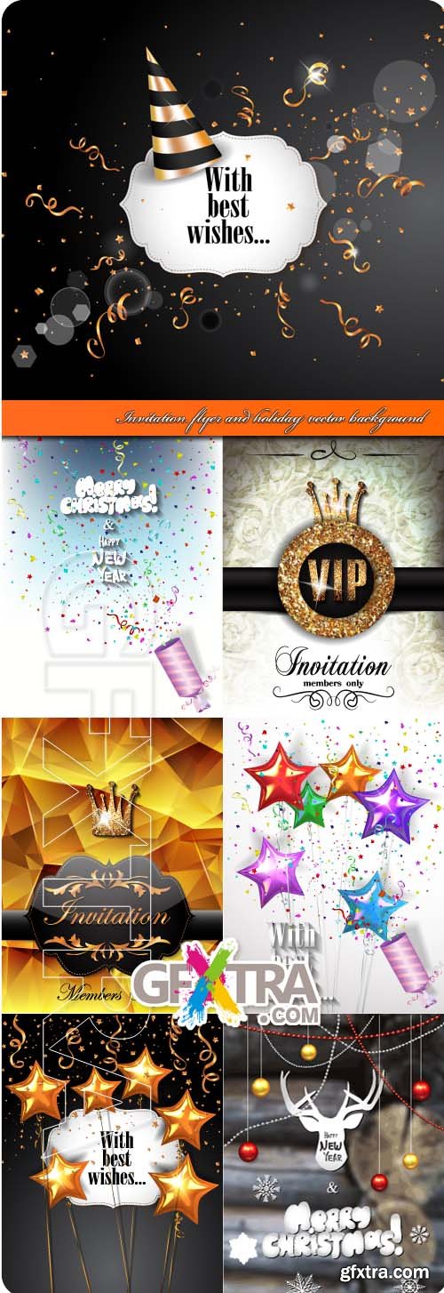 Invitation flyer and holiday vector background