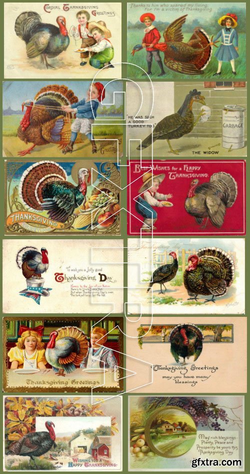 Vintage ThanksGiving Day Postcards Collection 193xJPG