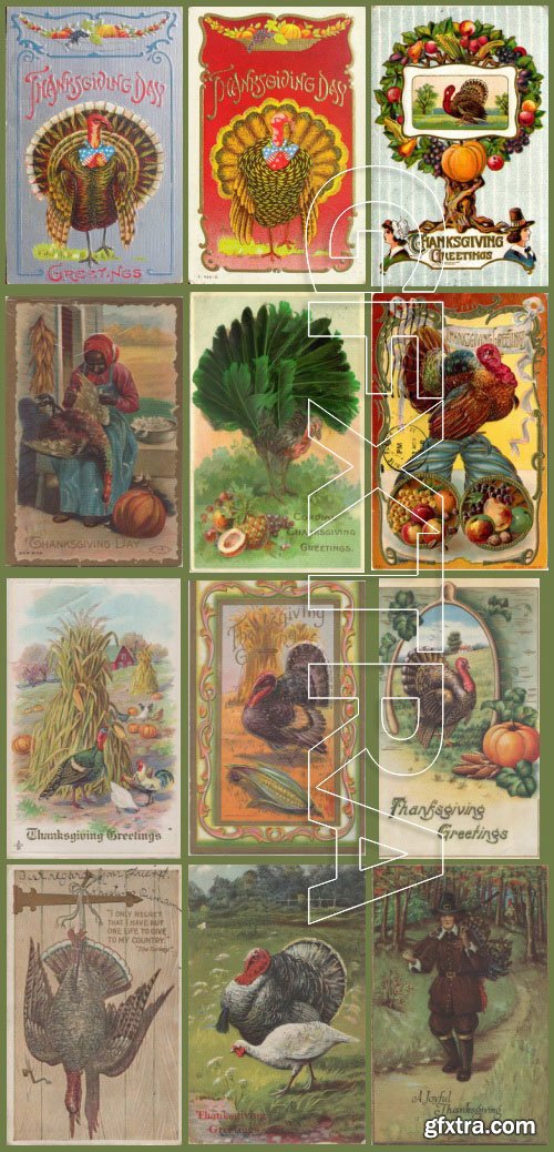 Vintage ThanksGiving Day Postcards Collection 193xJPG