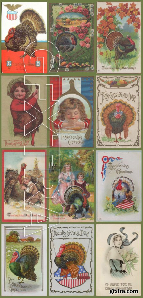 Vintage ThanksGiving Day Postcards Collection 193xJPG