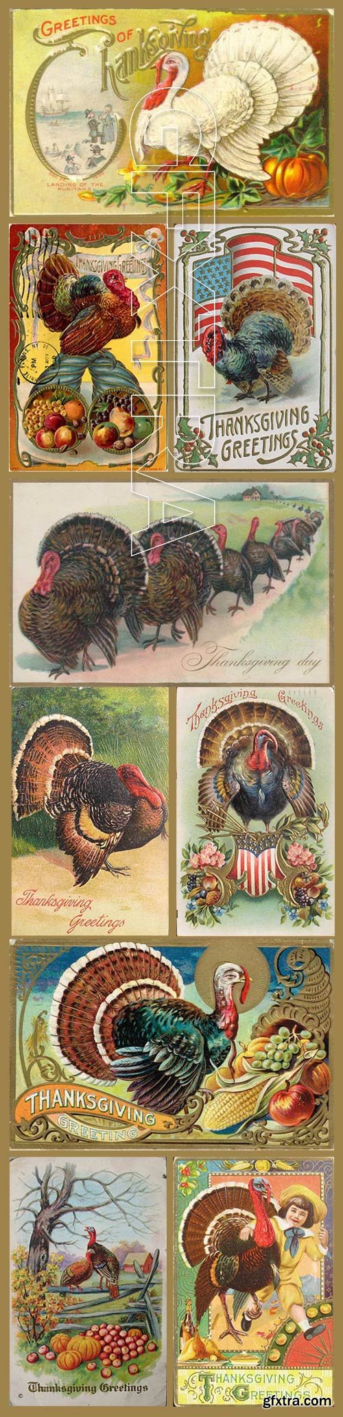 Vintage ThanksGiving Day Postcards Collection 193xJPG