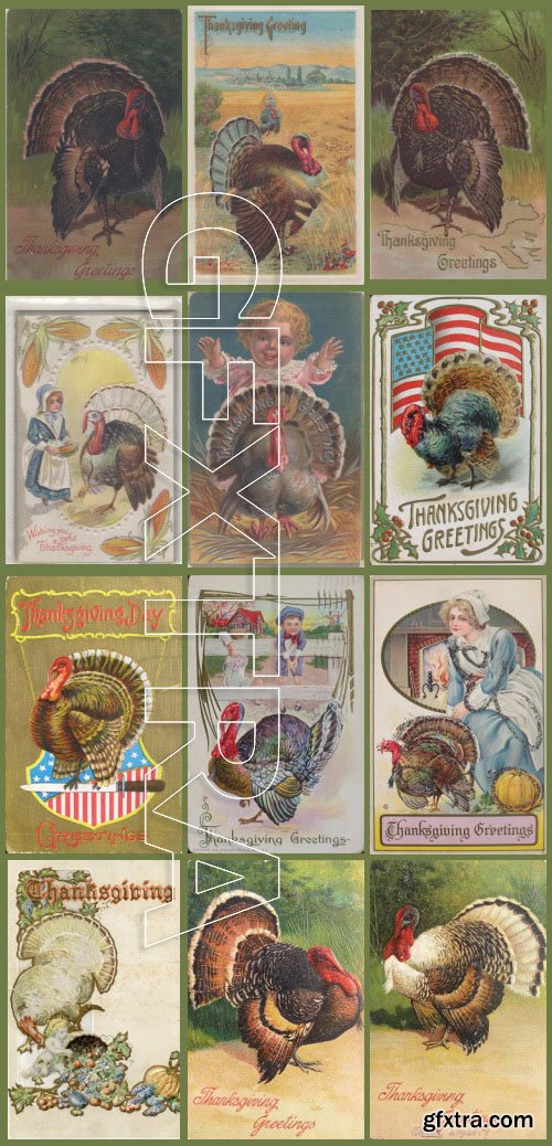 Vintage ThanksGiving Day Postcards Collection 193xJPG