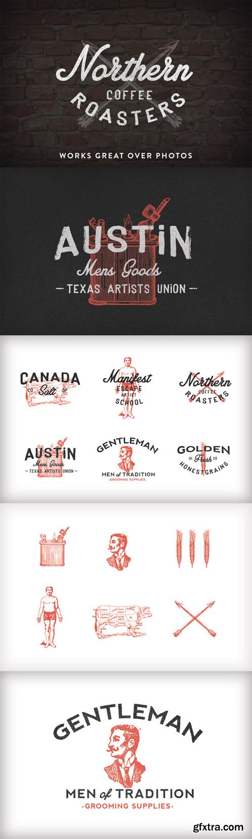 Vintage Americana Logos - CreativeMarket 24543