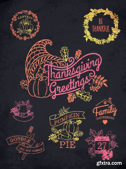 ThanksGiving Celebration Cards 25xEPS