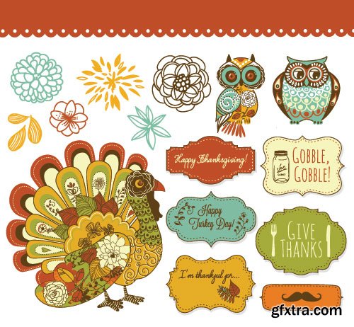 ThanksGiving Celebration Cards 25xEPS