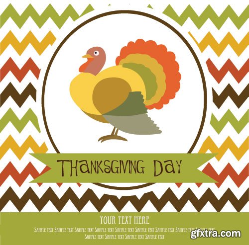 ThanksGiving Celebration Cards 25xEPS