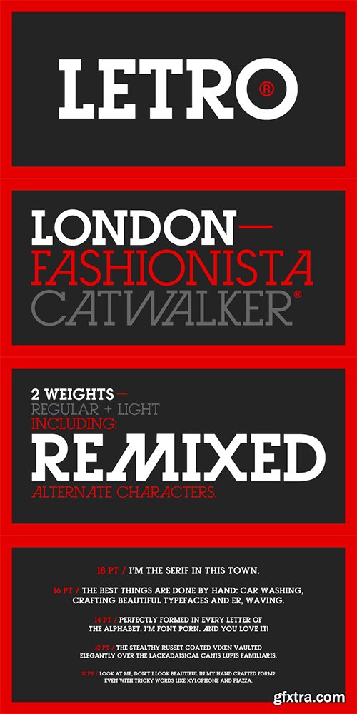 Letro Font Family 2 Fonts $70