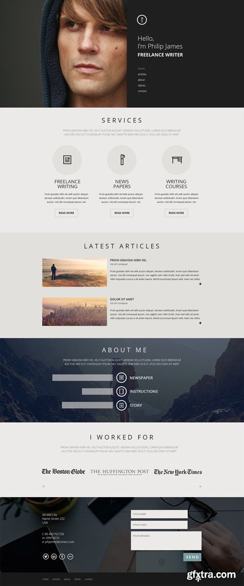 Portfolio one page design - CreativeMarket 81334