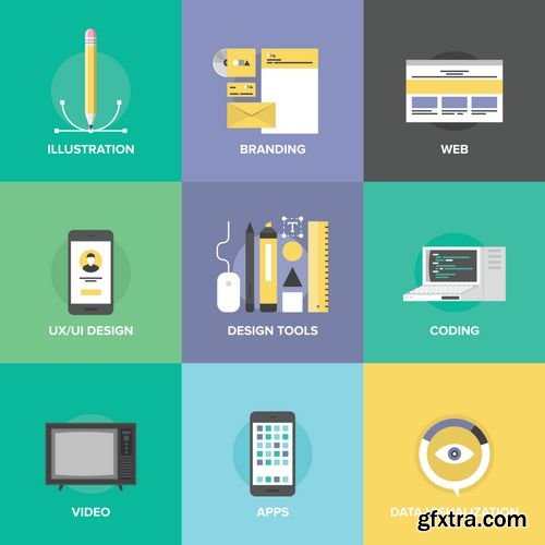 Bundle of Flat Design Illustrations