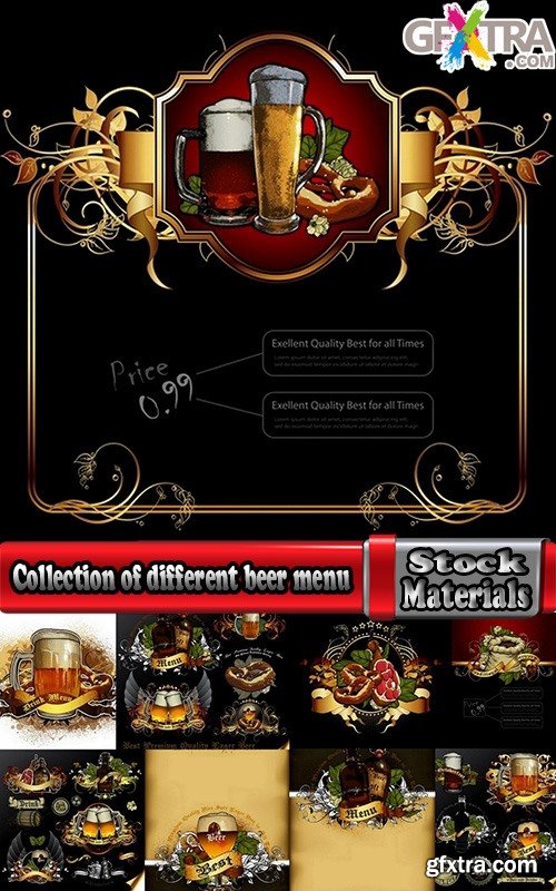 Collection of different beer menu 25 Eps