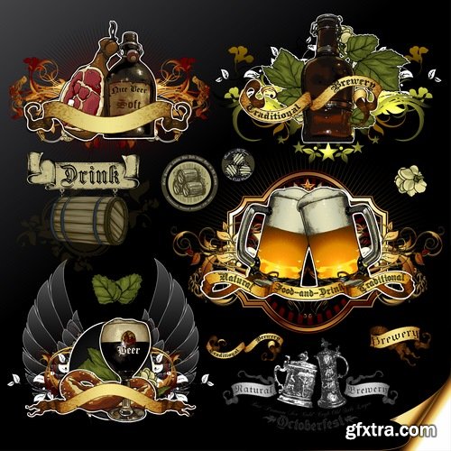 Collection of different beer menu 25 Eps