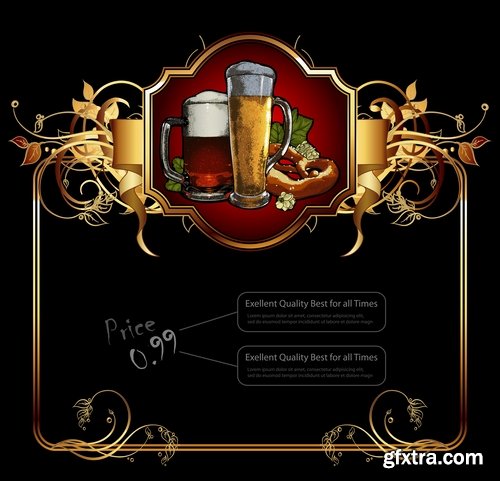 Collection of different beer menu 25 Eps