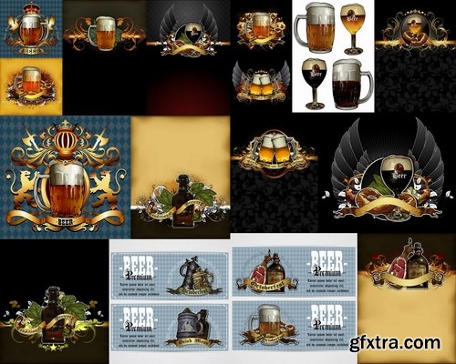 Collection of different beer menu 25 Eps