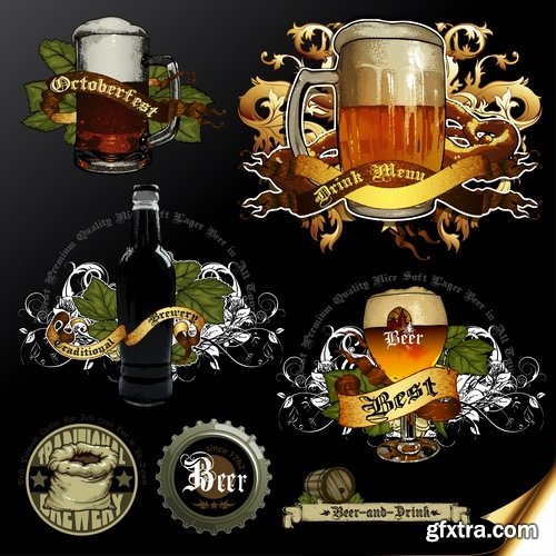 Collection of different beer menu 25 Eps